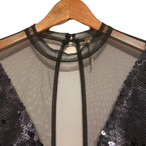 Free People Til Dawn Sequin Sparkle Mini Fit and Flare Skater Dress Size XS - Picture 3 of 6